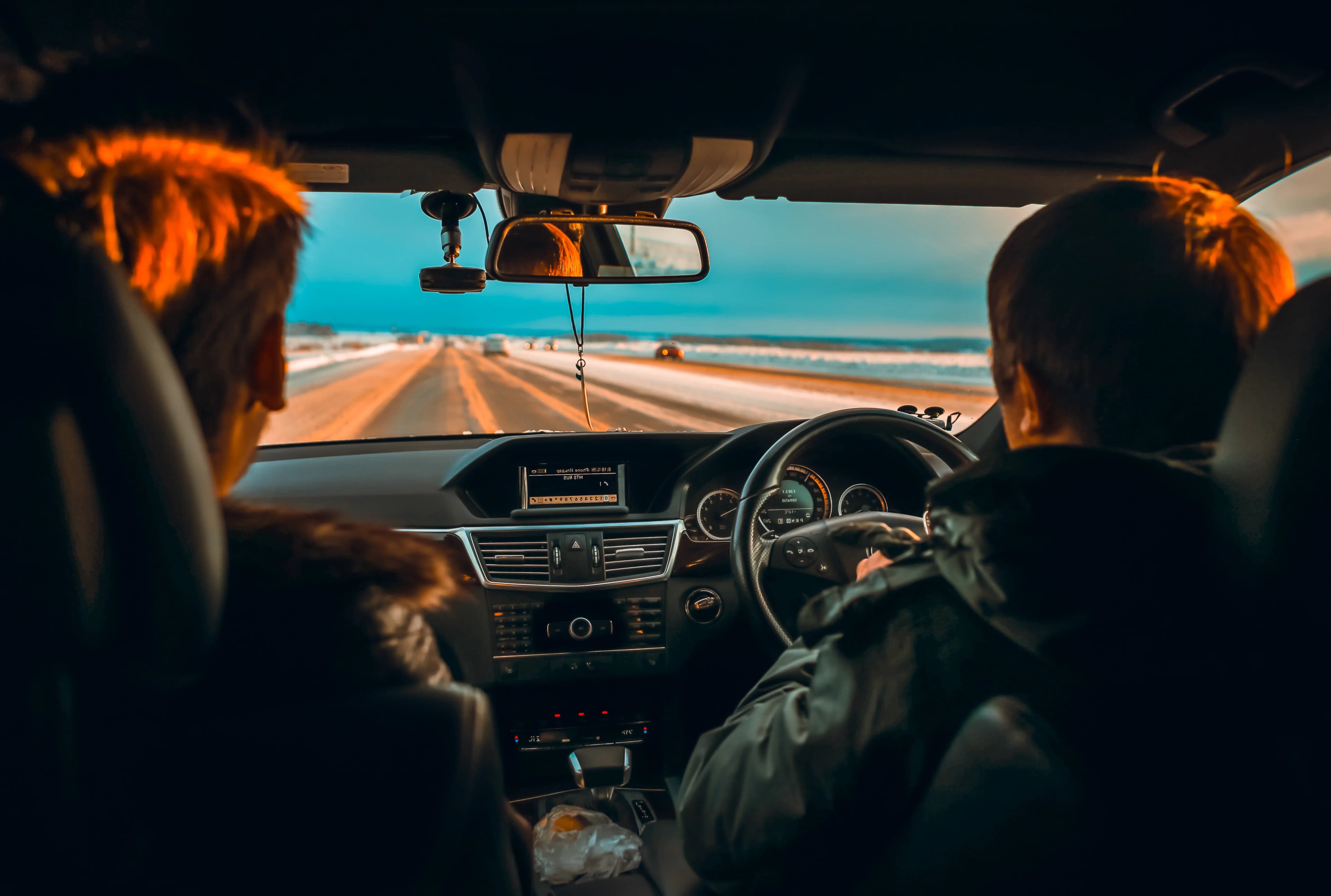 Learner driver inside a car on the road